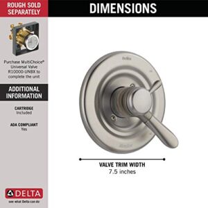 Delta Faucet Lahara 17 Series Dual-Function Shower Handle Valve Trim Kit, Stainless T17038-SS (Valve Not Included)