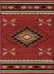 mayberry rugs area rug, 5’3″x7’3″, red