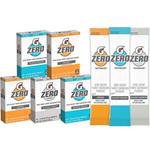 gatorade g zero powder, glacier cherry variety pack, 0.10oz individual packets – 10 count (pack of 5)