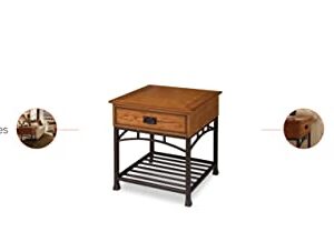 Modern Craftsman Distressed Oak End Table by Home Styles, Brown 22D x 22W x 24.5H in