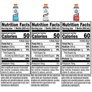 Gatorade Zero With Protein, 10g Whey Protein Isolate, Zero Sugar, Electrolytes, 3 Flavor Variety Pack, 16.9 Fl Oz, 12 Pack