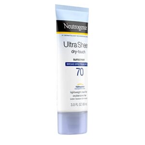 Neutrogena Ultra Sheer Dry-Touch Water Resistant and Non-Greasy Sunscreen Lotion with Broad Spectrum SPF 70, 3 Fl Oz (Pack of 1)