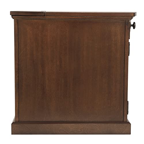 Signature Design by Ashley Laflorn Traditional Chair Side End Table with 2 USB Ports & Outlets, Medium Brown