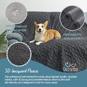 Waterproof Dog Blanket- Sofa Bed Couch Cover for Dogs,Reversible 3D Sherpa Pet Throw Blankets for Large Medium Small Dogs Puppies Cats,Pee Proof,Ultra Soft Cozy,Charcoal Grey,40”X60”