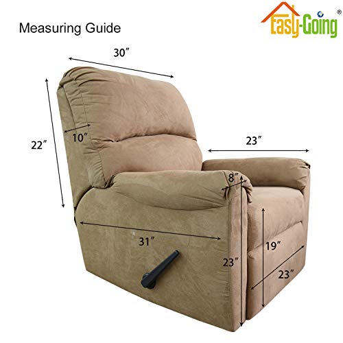 Easy-Going Recliner Stretch Sofa Slipcover Sofa Cover 4-Pieces Furniture Protector Couch Soft with Elastic Bottom Spandex Jacquard ( Recliner,Dark Gray)