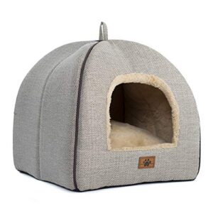 WINDRACING Cat Bed for Indoor Cats - Cat Cave Bed Cat House Cat Tent with Removable Washable Cushioned Pillow, Soft and Self Warming Kitten beds,Cat Beds & Furniture, Pet Bed