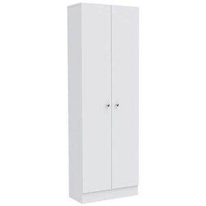 Home Square 2 Piece Multi Storage Pantry Cabinet Set in White