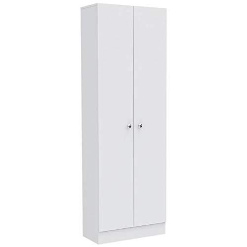 Home Square 2 Piece Multi Storage Pantry Cabinet Set in White