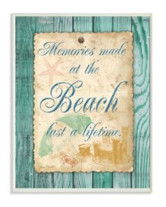 stupell home décor memories are made at the beach rectangle wall plaque, 10 x 0.5 x 15, proudly made in usa