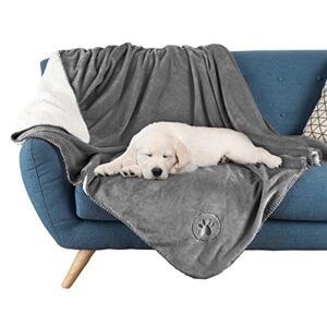 waterproof pet blanket collection– reversible throw protects couch, car, bed from spills, stains, or fur – dog and cat blankets by petmaker large