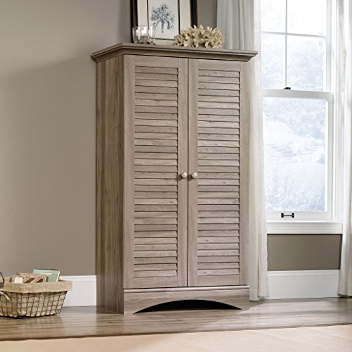 Sauder Harbor View Storage Cabinet, Salt Oak finish