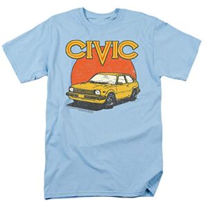 honda vintage distressed civic t shirt & stickers (large) light blue