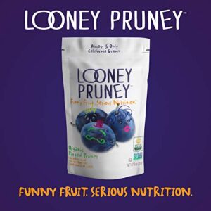 Looney Pruney Organic Pitted Dried Prunes for the Entire Family | Always California-Grown | Kosher | No Added Sugar & No Preservatives (6 pack)