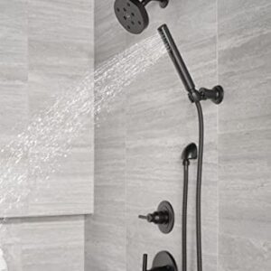 Delta Faucet Trinsic 3-Setting Matte Black Shower System Including Black Shower Head, Handheld Shower, Shower Handle, Shower Diverter and Shower Valve Kit, Delta Shower Trim Kit, Matte Black