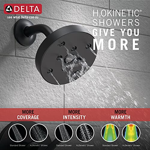 Delta Faucet Trinsic 3-Setting Matte Black Shower System Including Black Shower Head, Handheld Shower, Shower Handle, Shower Diverter and Shower Valve Kit, Delta Shower Trim Kit, Matte Black