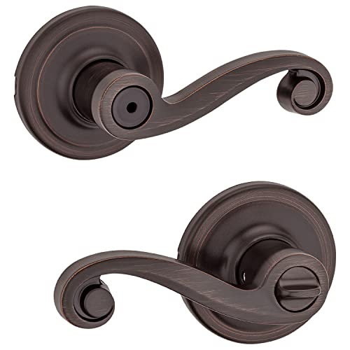 Kwikset 97300-833 Lido Bed/Bath DoorLever, Pack of 1, Venetian Bronze