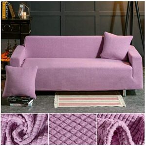 Polar Fleece Fabric Sofa Cover Elastic Solid Color Sofa Covers for Living Room Sectional Couch Cover Sofa Slipcovers A8 2 Seater