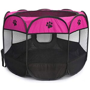 beikott pet playpen, foldable dog playpens, portable exercise kennel tent for puppies/dogs/cats/rabbits, dog play tent with removable mesh shade cover for travel indoor outdoor using(small)
