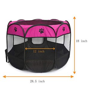 BEIKOTT Pet Playpen, Foldable Dog Playpens, Portable Exercise Kennel Tent for Puppies/Dogs/Cats/Rabbits, Dog Play Tent with Removable Mesh Shade Cover for Travel Indoor Outdoor Using(Small)