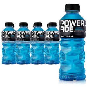 powerade, electrolyte enhanced sports drinks w/ vitamins, mountain berry blast, 20 fl oz (pack of 8)