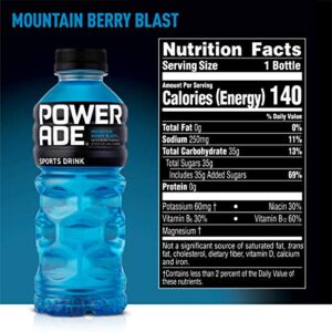 POWERADE, Electrolyte Enhanced Sports Drinks w/ vitamins, Mountain Berry Blast, 20 fl oz (pack of 8)