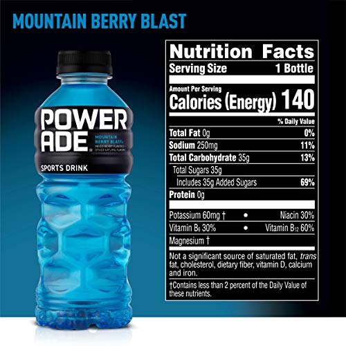 POWERADE, Electrolyte Enhanced Sports Drinks w/ vitamins, Mountain Berry Blast, 20 fl oz (pack of 8)