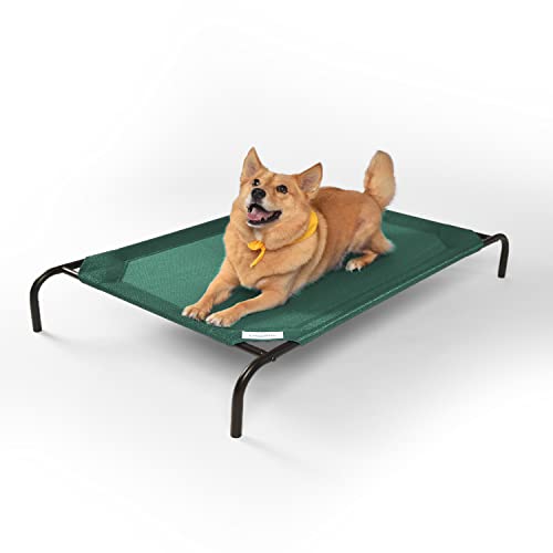 Coolaroo The Original Cooling Elevated Pet Bed, Brunswick Green