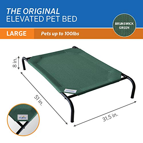 Coolaroo The Original Cooling Elevated Pet Bed, Brunswick Green