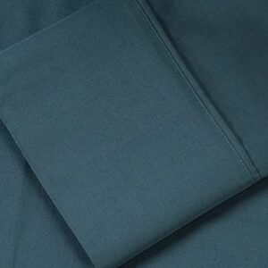 SUPERIOR Cotton Percale Deep Pocket Sheet Set, California King, Navy Blue, 4-Pieces