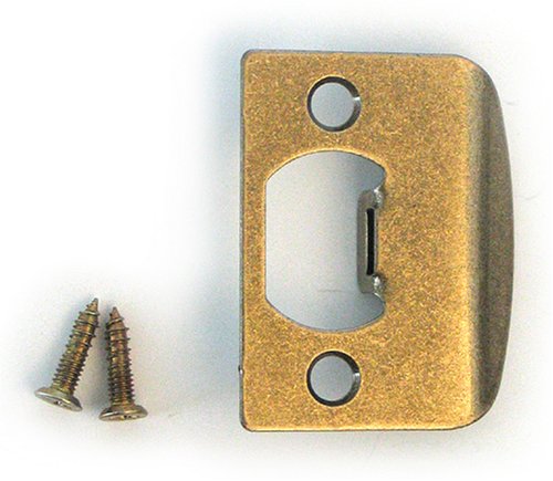 Kwikset 3437-01 5 CP STRK, SQ CNR FULL LIP Square Corner Strike Plate, Antique Brass