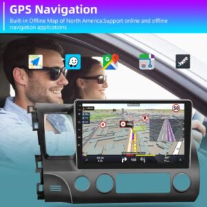 2G+32G for Honda Civic 2006 2007 2008 2009 2010 2011 Wireless Apple CarPlay Android Auto Car Stereo podofo 10.1 Inch Android Touch Screen Bluetooth Car Radio with GPS Navigation WiFi Backup Camera Mic