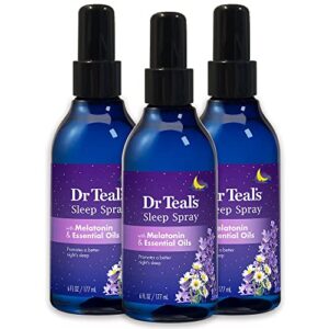 dr teal’s sleep spray, melatonin & essential oils, 6 fl oz (pack of 3)