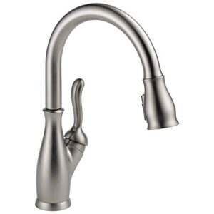 delta faucet leland brushed nickel kitchen faucet, kitchen faucets with pull down sprayer, kitchen sink faucet, faucet for kitchen sink, magnetic docking spray head, spotshield stainless 9178-sp-dst