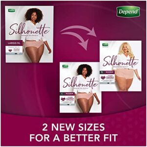 Depend Silhouette Adult Incontinence and Postpartum Underwear for Women, Maximum Absorbency, Large (40–52" Waist), Berry, 52 Count (2 Packs of 26)