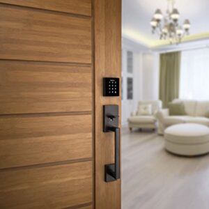 Kwikset Obsidian Keyless Touchscreen Electronic Deadbolt in Venetian Bronze