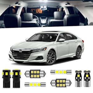 endpage 14-pieces accord led interior light kit for honda accord 2013 2014 2015 2016 2017 2018 2019 2020 2021 2022 white 6000k interior led lighting package + license plate lights, install tool