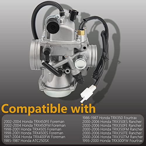 TRX350 Carburetor for Honda Rancher 350 TRX350TM TRX350TE 350ES 350FE 350FMTE 2000-2006 4 Stroke ATV New Carb w/Air Filter Oil Filter