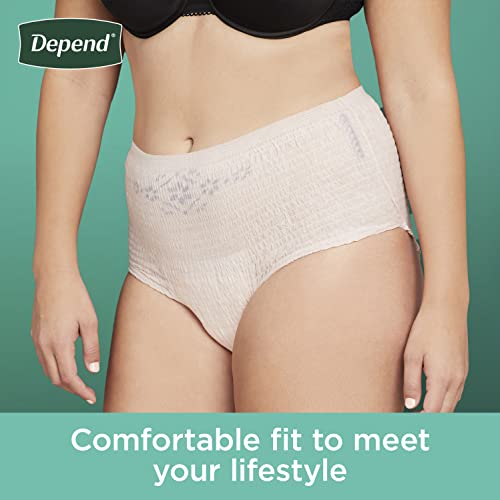 Depend Fresh Protection Adult Incontinence Underwear for Women (Formerly Depend Fit-Flex), Disposable, Maximum, Extra-Extra-Large, Blush, 44 Count, Packaging May Vary