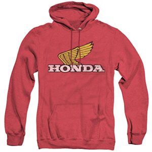trevco honda unisex adult pull-over heather hoodie, large red