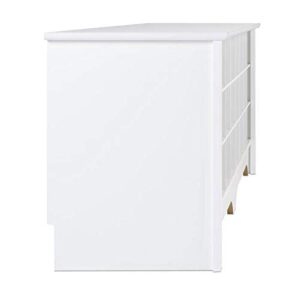 Prepac 24 Shoe Cubby Wide Hall Bench, 15.5" D x 60" W x 20.25" H, White