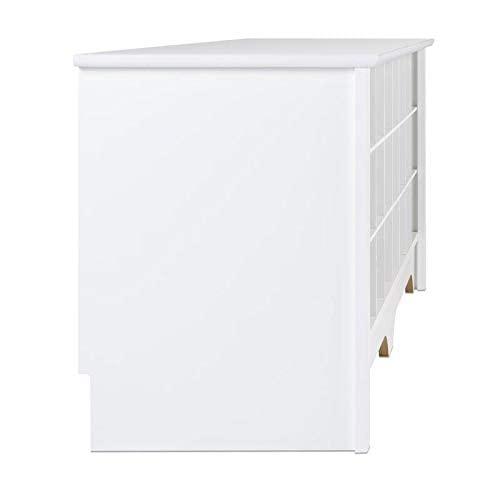 Prepac 24 Shoe Cubby Wide Hall Bench, 15.5" D x 60" W x 20.25" H, White