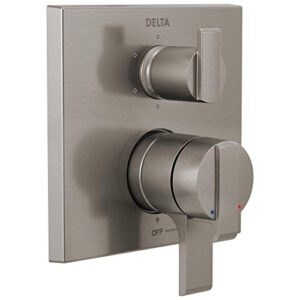 delta faucet modern 6-setting integrated shower diverter trim kit for delta shower systems, stainless t27967-ss (valve not included)