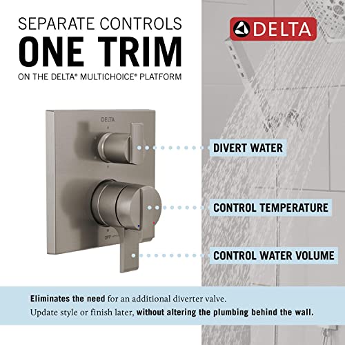 Delta Faucet Modern 6-Setting Integrated Shower Diverter Trim Kit for Delta Shower Systems, Stainless T27967-SS (Valve Not Included)