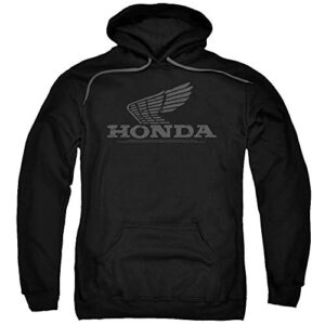 honda vintage wing unisex adult pull-over hoodie for men and women, medium black
