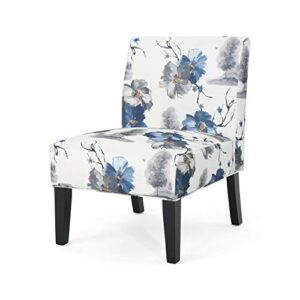 christopher knight home kendal traditional fabric accent chair, print, matte black