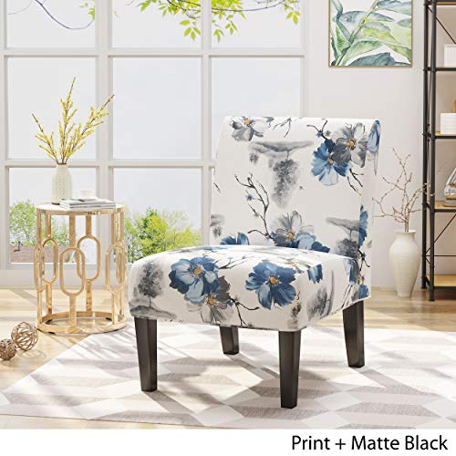 Christopher Knight Home Kendal Traditional Fabric Accent Chair, Print, Matte Black