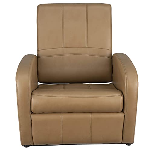 RecPro Charles RV Gaming Chair Ottoman Conversion | Built-in Storage | RV Furniture | Great for Teens | Toffee