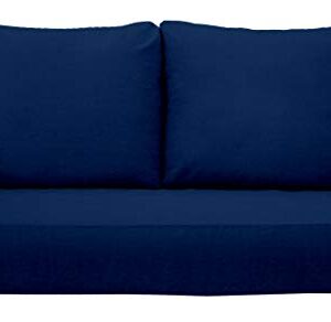 RSH Décor Indoor Outdoor Deep Seating Loveseat Cushion Set, 1- 46” x 26” x 5” Seat and 2- 25” x 21” Backs, Choose Color (Royal Blue)