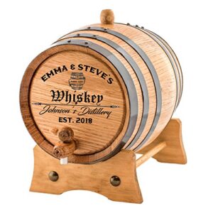personalized – custom engraved american premium oak aging barrel – age your own whiskey, beer, wine, bourbon, tequila, rum, hot sauce & more | barrel aged (1 liter)