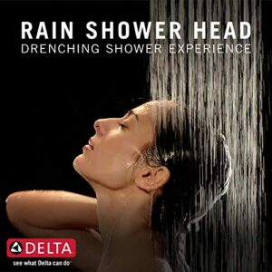 Delta Faucet Rain Shower Head, Rainfall Shower Head, Matte Black Shower Head Rainfall, Metal Shower Head, Ceiling Mount Shower Head, Matte Black RP62955BL